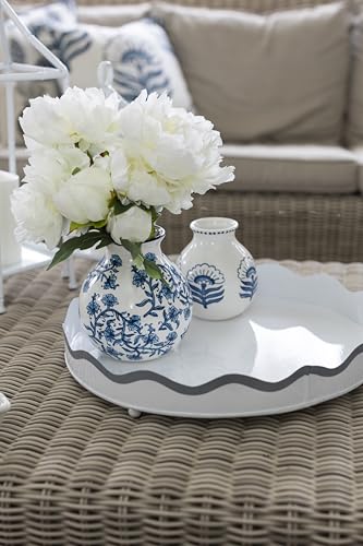 Mud Pie CFLWR Block Print Flower Vase for Home Decor, 7" x 6".setAttribute("keywords","Mud Pie, CFLWR Block Print Flower