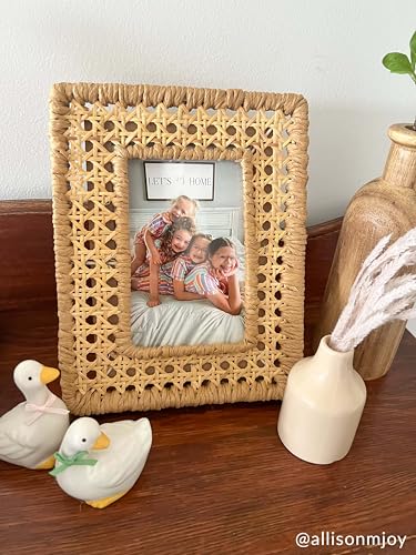 Mud Pie Small Woven Cane Frame for Living Room Decor; Durable and Stylish Outdoor Chair; Ideal for Patio and Garden; Lig