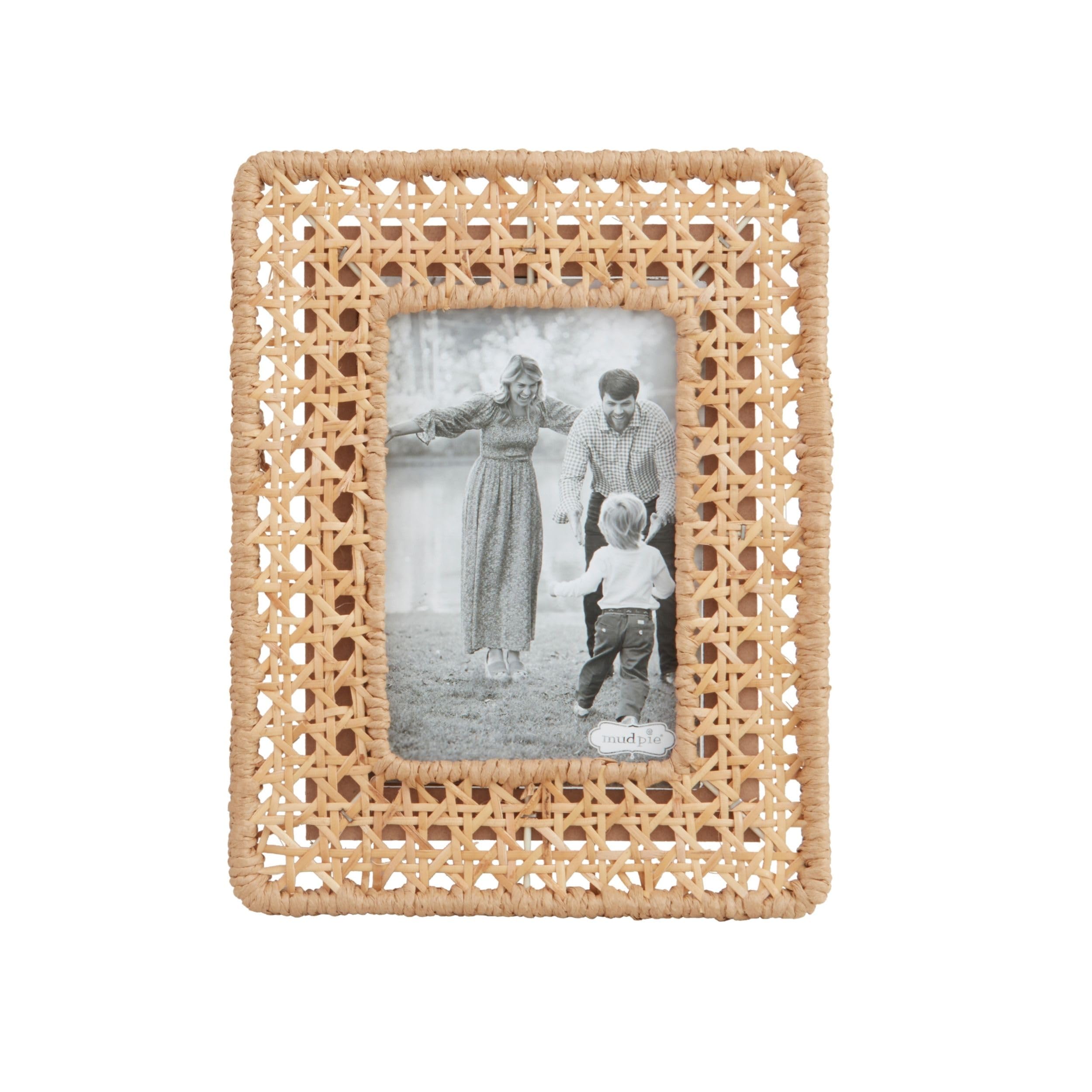 Mud Pie Small Woven Cane Frame for Living Room Decor; Durable and Stylish Outdoor Chair; Ideal for Patio and Garden; Lig